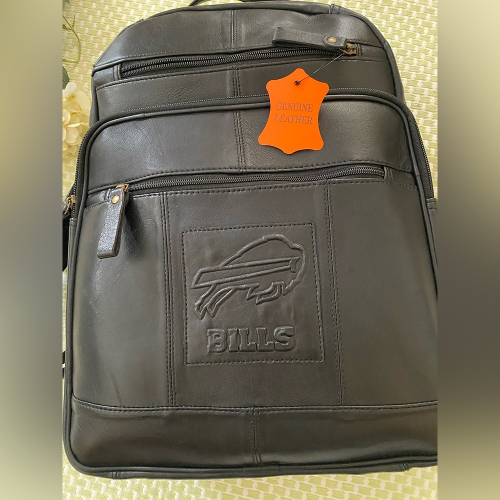 🏈Buffalo Bills Genuine Leather NFL Backpack - Picture 2 of 9